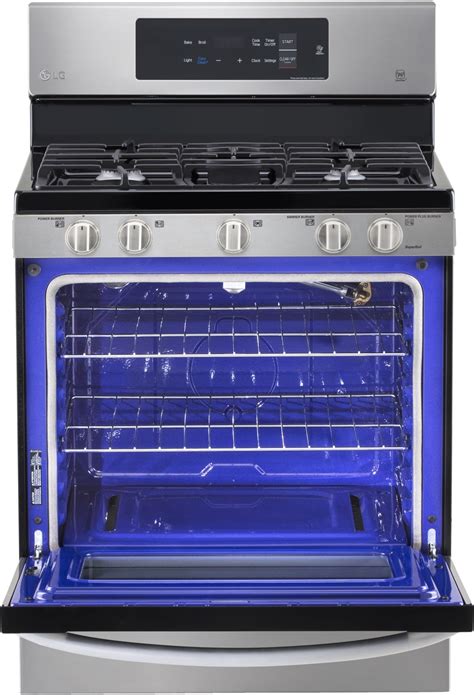 lg gas stove blue interior